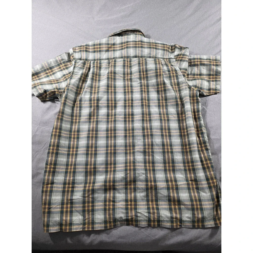 The North Face Shirt Mens Large Sage Green Plaid S/S Hiking,‎ Fishing, Camping